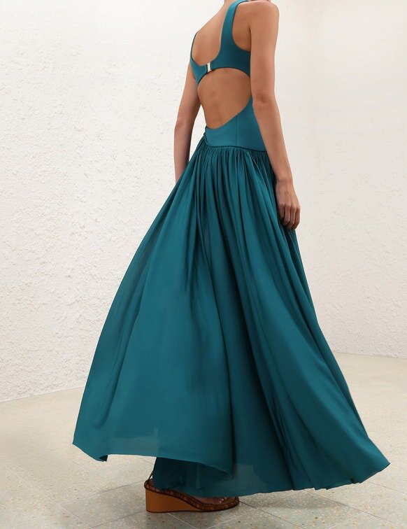 Asymetrické jerseyové šaty Luna v barvě teal online Asymetrické jerseyové šaty Luna v barvě teal online