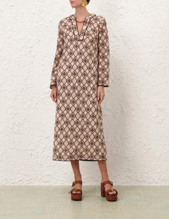 Šaty Luna Guipure Midi v barvě Chocolate Cream online