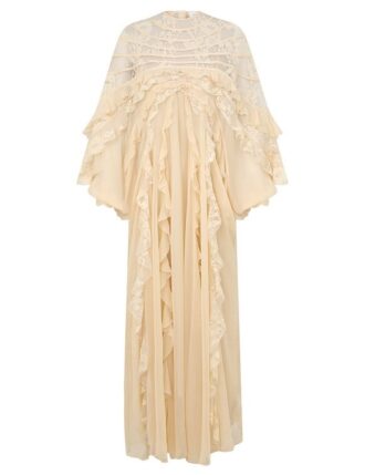 Šaty Rebellion Splice Billow v krémové barvě online