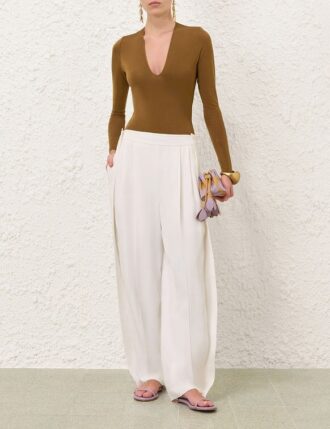 Bílé kalhoty Luna Twill Barrel online