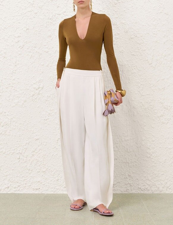 Bílé kalhoty Luna Twill Barrel online Bílé kalhoty Luna Twill Barrel online