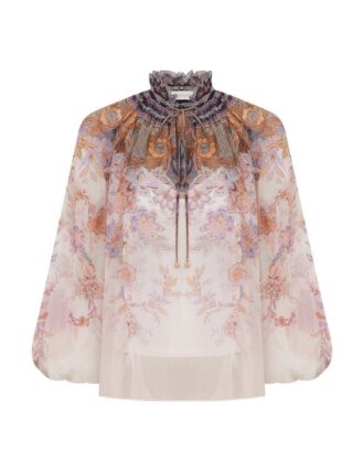 Blůza Luna Billow v krémově modrém paisley vzoru online