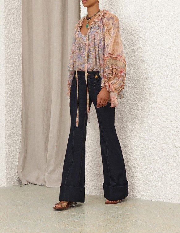 Blůza Rebellion s kordovým vzorem a květinovým potiskem online Blůza Rebellion s kordovým vzorem a květinovým potiskem online