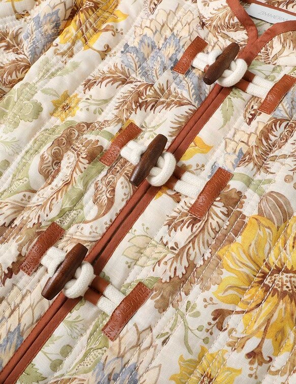 Bunda bez límce Daylight v barvě Stamp Floral Cream online Bunda bez límce Daylight v barvě Stamp Floral Cream online