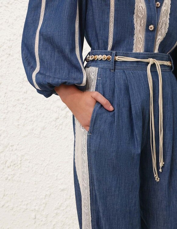 Džínové haremové kalhoty z džínsoviny Awaken v barvě Railway Blue online Džínové haremové kalhoty z džínsoviny Awaken v barvě Railway Blue online