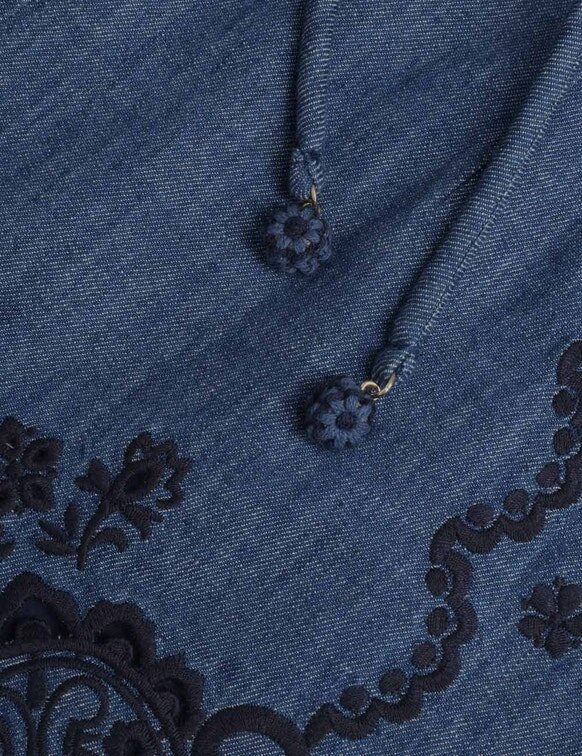 Džínové šortky Aster s výšivkou v barvě Railway Blue online Džínové šortky Aster s výšivkou v barvě Railway Blue online