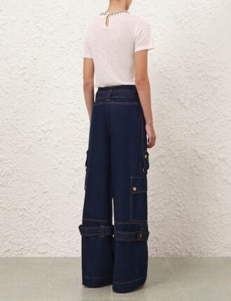 Džínsovina cargo minisukně v barvě Harbour Blue online