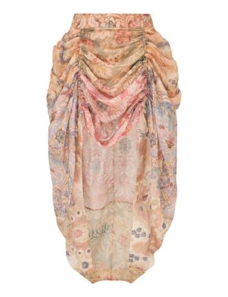 Drapovaná midi sukně Rebellion se vzorem Spliced Floral online