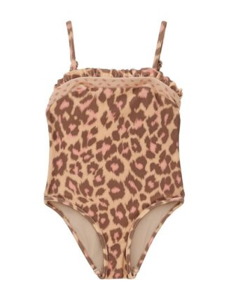 Dětské bandeau plavky Patience v barvě Tan Leopard online
