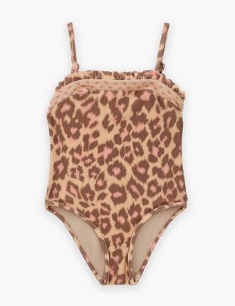 Dětské bandeau plavky Patience v barvě Tan Leopard online