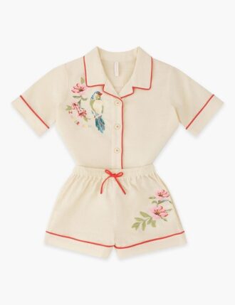 Dětské šortky Aster s výšivkou v barvě slonové kosti online