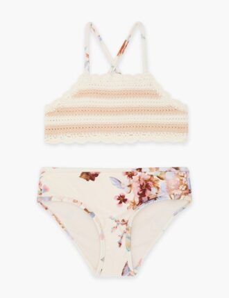 Dětské pletené bikiny Awaken Kids v barvě Ivory Floral Multi online