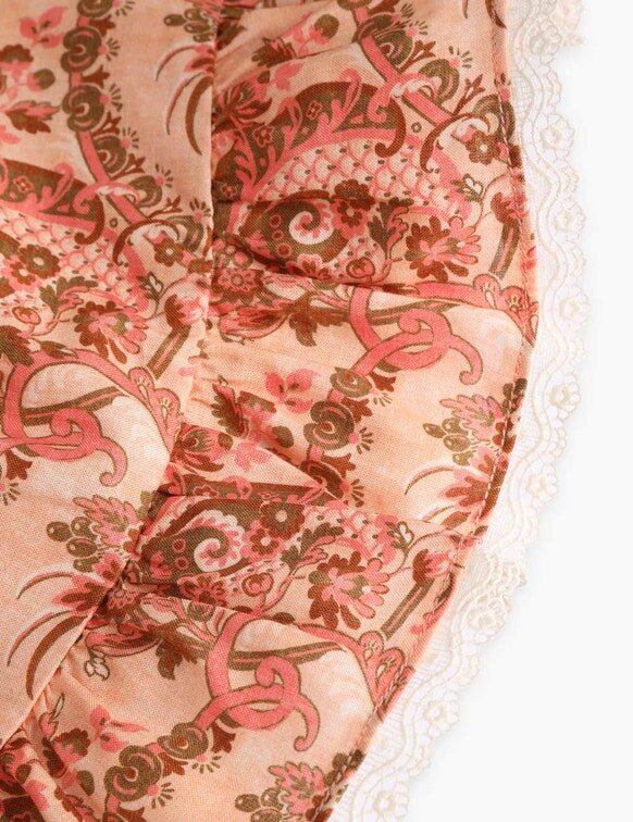 Dětská top Aster s volánkovými rukávy v růžovém paisley květinovém vzoru online Dětská top Aster s volánkovými rukávy v růžovém paisley květinovém vzoru online