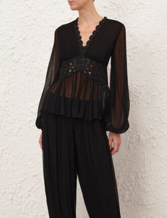 Černá blůza Luna Peplum online