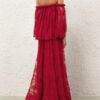 Fuchsiové krajkové šaty Luna Lace Billow Gown