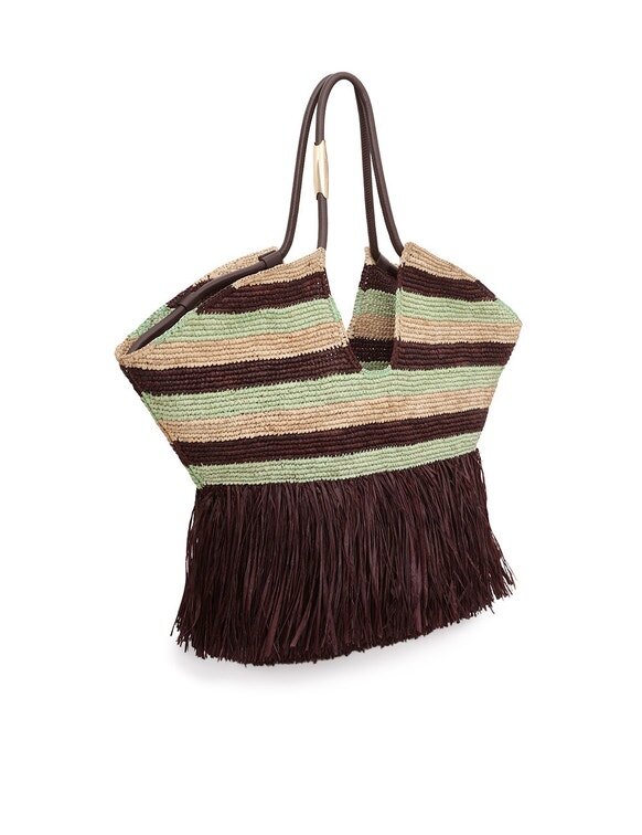 Goldentime Velká taška s třásněmi Burgundské pruhy Online Goldentime Velká taška s třásněmi Burgundské pruhy Online