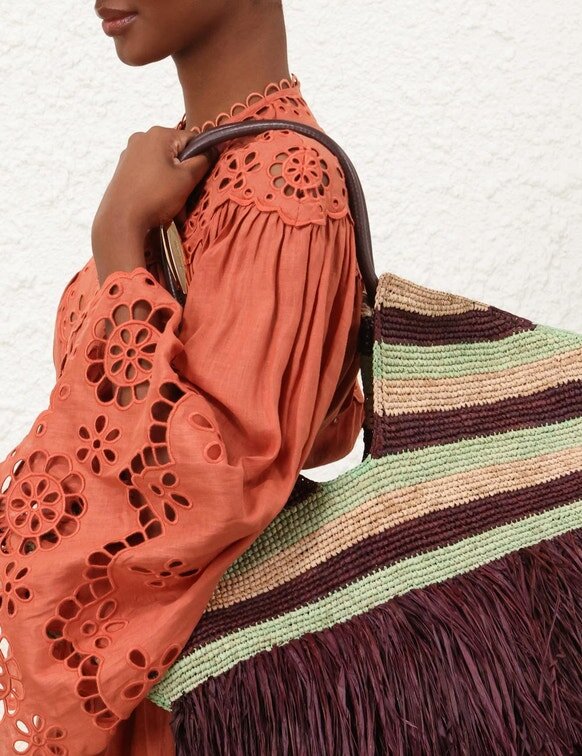 Goldentime Velká taška s třásněmi Burgundské pruhy Online Goldentime Velká taška s třásněmi Burgundské pruhy Online