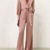 Hedvábné kalhoty Tuck v barvě Dusty Rose online