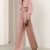Hedvábné kalhoty Tuck v barvě Dusty Rose online