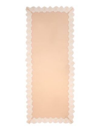 Hedvábná krajková šála v barvě broskve online