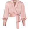 Hedvábný top s překříženým výstřihem v barvě Dusty Rose online Hedvábný top s překříženým výstřihem v barvě Dusty Rose online