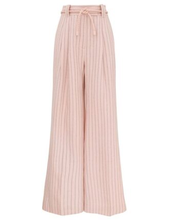 Široké lněné kalhoty Alchemy s růžovo-čokoládovými pruhy online Široké lněné kalhoty Alchemy s růžovo-čokoládovými pruhy online