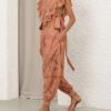 Kalhoty Luna Lace Harem v barvě broskvové online Kalhoty Luna Lace Harem v barvě broskvové online