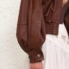 Kožená bomber bunda Luna v radikální hnědé barvě online Kožená bomber bunda Luna v radikální hnědé barvě online