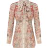 Košile Rebellion s mašlí v barvě Rust Floral online Košile Rebellion s mašlí v barvě Rust Floral online