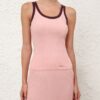 Kontrastní žebrované tílko s výstřihem do V v barvě Soft Pink Multi Online Kontrastní žebrované tílko s výstřihem do V v barvě Soft Pink Multi Online