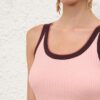Kontrastní žebrované tílko s výstřihem do V v barvě Soft Pink Multi Online Kontrastní žebrované tílko s výstřihem do V v barvě Soft Pink Multi Online