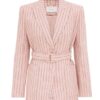 Lněný blejzr Alchemy s páskem v barvě Pink Chocolate Stripe online