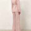 Lněný blejzr Alchemy s páskem v barvě Pink Chocolate Stripe online