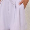 Luna Linen Krejčovské šortky Lilac Online Luna Linen Krejčovské šortky Lilac Online