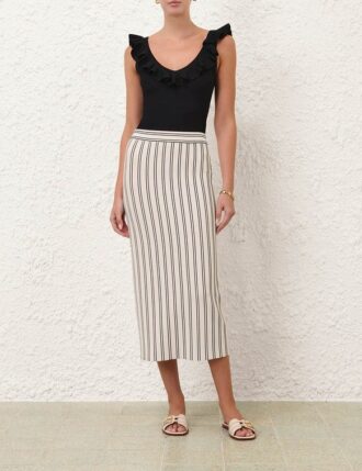 Midi sukně Daylight v krémové/černé barvě online Midi sukně Daylight v krémové/černé barvě online