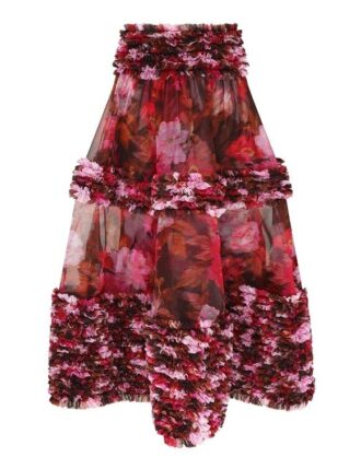 Midi sukně Luna Ruffle v barvě Chocolate Rose online Midi sukně Luna Ruffle v barvě Chocolate Rose online