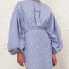 Minišaty s pruhy a stahovací šňůrkou v provedení Hydrangea Stripe online Minišaty s pruhy a stahovací šňůrkou v provedení Hydrangea Stripe online