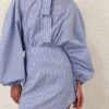 Minišaty s pruhy a stahovací šňůrkou v provedení Hydrangea Stripe online Minišaty s pruhy a stahovací šňůrkou v provedení Hydrangea Stripe online