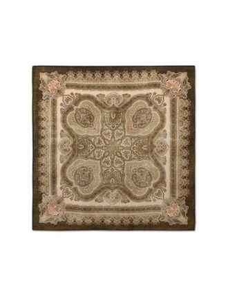 Potisknutý hedvábný šátek 55 cm Olive Perla Paisley online