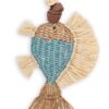 Přívěsek na tašku Fish Raffia v tyrkysové barvě online Přívěsek na tašku Fish Raffia v tyrkysové barvě online