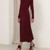 Rebellion Draped Merino Top Burgundy Online Rebellion Draped Merino Top Burgundy Online