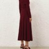 Rebellion Draped Merino Top Burgundy Online Rebellion Draped Merino Top Burgundy Online
