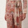 Rebellion Flare Kalhoty Rust Floral Online