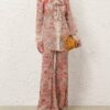 Rebellion Flare Kalhoty Rust Floral Online