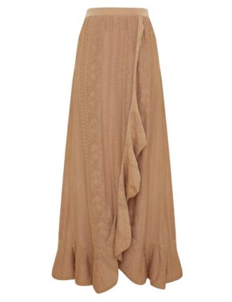 Sukně Aster Metallic Pointelle v metalické zlaté barvě online Sukně Aster Metallic Pointelle v metalické zlaté barvě online