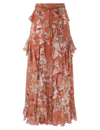 Sukně Awaken Ruffle Cinnamon Floral online Sukně Awaken Ruffle Cinnamon Floral online