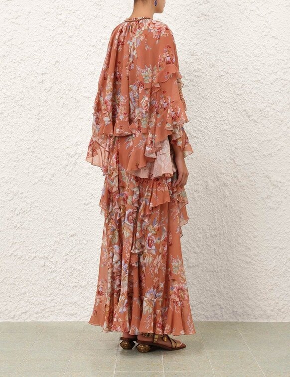 Blůza Awaken Ruffle Cinnamon Floral online Blůza Awaken Ruffle Cinnamon Floral online