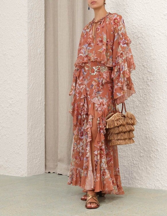 Blůza Awaken Ruffle Cinnamon Floral online Blůza Awaken Ruffle Cinnamon Floral online