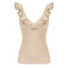 Top Indra Metallic Frill v krémové metalické barvě online