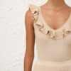 Top Indra Metallic Frill v krémové metalické barvě online